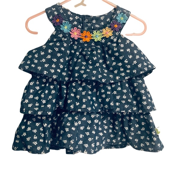 Other - 2T Duck Duck Goose ruffled dress with darling flower embellishments